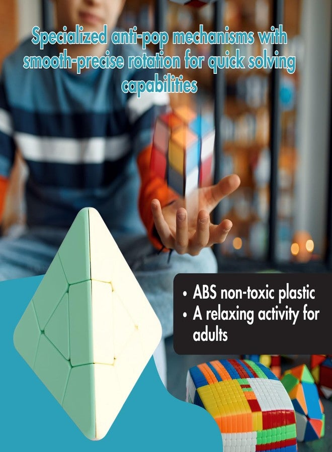 aCADZO Triangle Pyraminx Speed Cube Magic Cube Puzzle Quick Tour Stickerless Soft Durable Educational Learning Puzzle Toy for Children and Adults (Piramide, Pastel) - Image 2